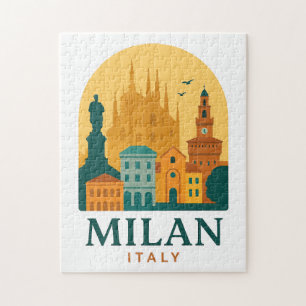 Klassiek Milaan Italië Reizen Retro Duomo Legpuzzel