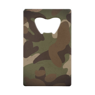 Klassiek militair camouflagepatroon creditkaart flessenopener