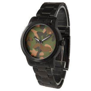 Klassiek militair camouflagepatroon horloge