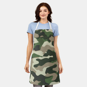 Klassiek militair camouflagepatroon in aardtonen schort