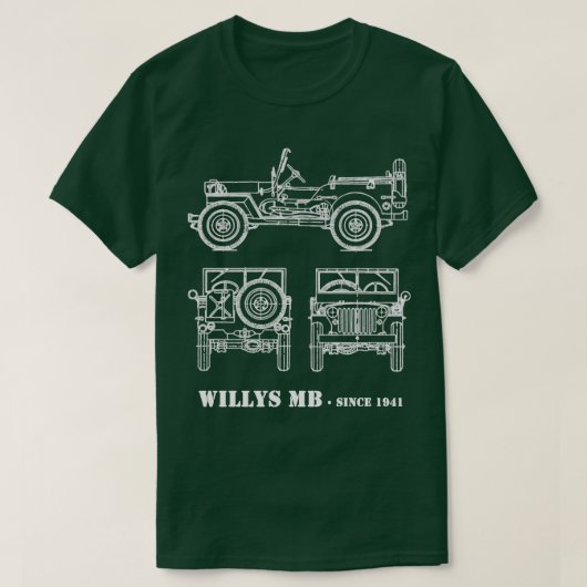 klassiek militair voertuig WW2 T-shirt (Design voorkant)
