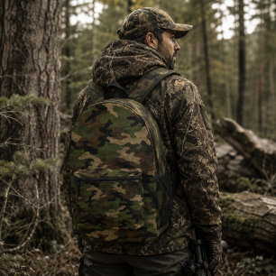 Klassiek militair woodland camouflagepatroon bedrukte rugzak