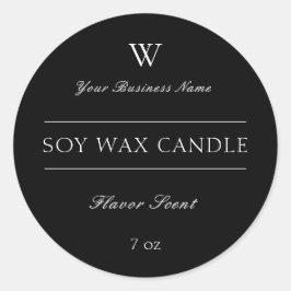 Klassiek Minimaal Monogram Kaars Productlabel Ronde Sticker