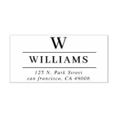 Klassiek minimaal monogram retouradres  zelfinktende stempel (Design)