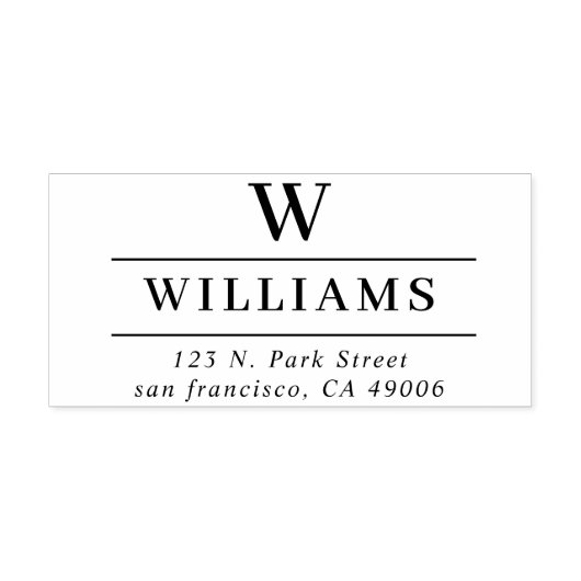 Klassiek minimaal monogram retouradres zelfinktende stempel (Design)