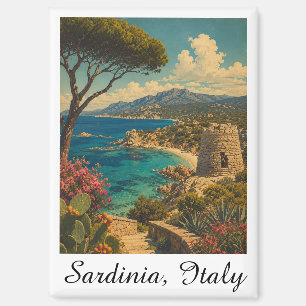 Klassiek Minimaal Sardinië Italië Vintage Reizen Magneet