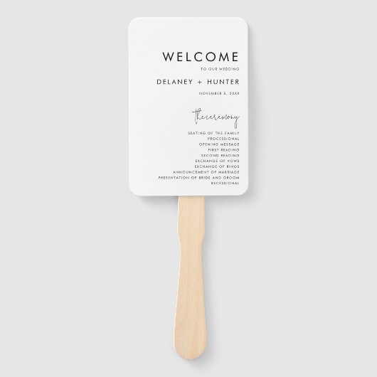 Klassiek minimalistisch aangepast huwelijkspapierp handwaaier (Voorkant)