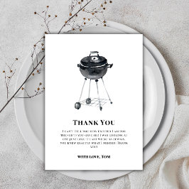 Klassiek minimalistisch BBQ Grill Baby shower Bedankkaart