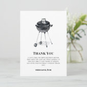 Klassiek minimalistisch BBQ Grill Baby shower Bedankkaart (Staand voorkant)