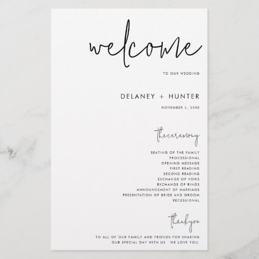 Klassiek minimalistisch bewerkbaar bruiloft papier flyer (Voorkant)