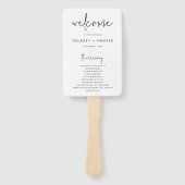 Klassiek minimalistisch bewerkbaar bruiloft papier handwaaier (Voorkant)