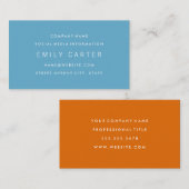 Klassiek minimalistisch blauw Visitekaartje (Voorkant / Achterkant)