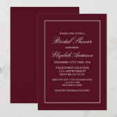 Klassiek minimalistisch Burgundy-Vrijgezellenfeest Kaart (Voorkant / Achterkant)