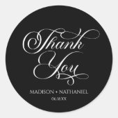 Klassiek Minimalistisch Elegant Script Trouwen Ronde Sticker (Voorkant)