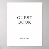 Klassiek minimalistisch gastenboek bord poster (Voorkant)