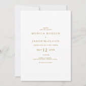 Klassiek minimalistisch goud alles in één bruiloft kaart (Voorkant)