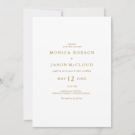 Klassiek minimalistisch goud alles in één bruiloft kaart