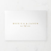 Klassiek minimalistisch goud alles in één drievoud drieluik uitnodiging (Cover)