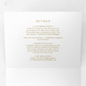 Klassiek minimalistisch goud alles in één drievoud drieluik uitnodiging (Binnenzijde eerst)