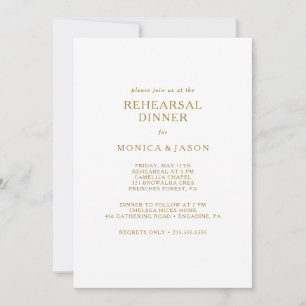 Klassiek minimalistisch gouden repetitie diner kaart