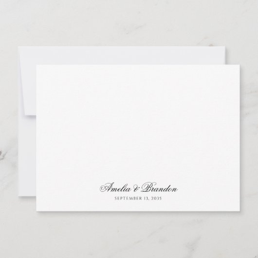 Klassiek minimalistisch kalligrafiescript Bedankt Notitiekaartje (Voorkant)