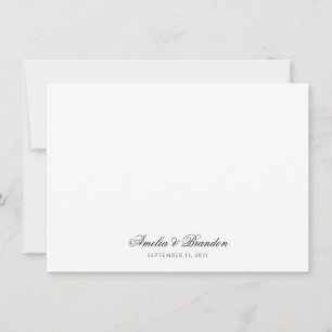 Klassiek minimalistisch kalligrafiescript Bedankt Notitiekaartje