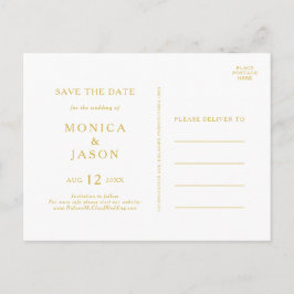 Klassiek Minimalistisch Navyblauw | Goud Save The Uitnodiging Briefkaart
