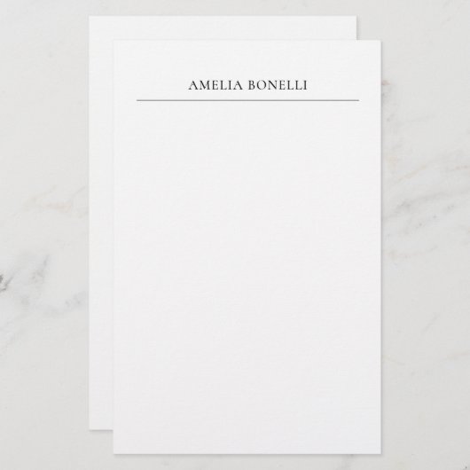 Klassiek Minimalistisch Professioneel Eenvoudig Briefpapier (Voorkant / Achterkant)
