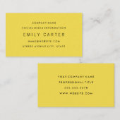 Klassiek Minimalistisch Professioneel Geel Visitekaartje (Voorkant / Achterkant)