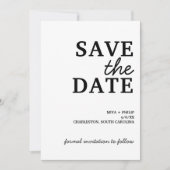 Klassiek minimalistisch save the date (Voorkant)