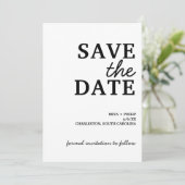 Klassiek minimalistisch save the date (Staand voorkant)