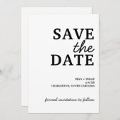 Klassiek minimalistisch save the date (Voorkant / Achterkant)