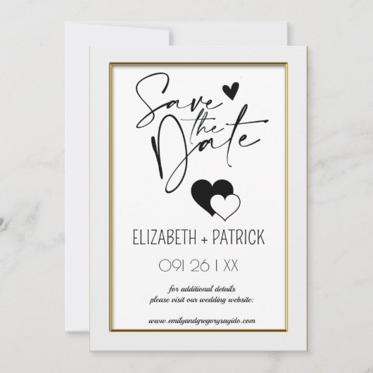 Klassiek minimalistisch, save the date kaart (Voorkant)