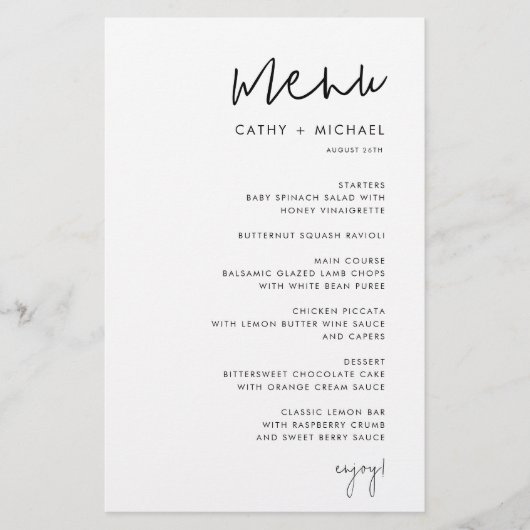 Klassiek minimalistisch script Zwart & Witboek men Flyer (Voorkant)