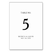 Klassiek minimalistisch tabelnummer kaart (Achterkant)