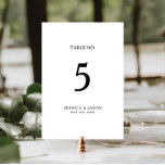 Klassiek minimalistisch tabelnummer kaart<br><div class="desc">Dit klassieke minimalistische tafelnummer is geweldig voor een eenvoudige en elegante bruiloft. De zwart-wit  typografie geeft het een stijlvolle vormgeving. Houd het zoals het is,  of kies om het met kunstwerk of grafiek van uw keus te personaliseren.</div>