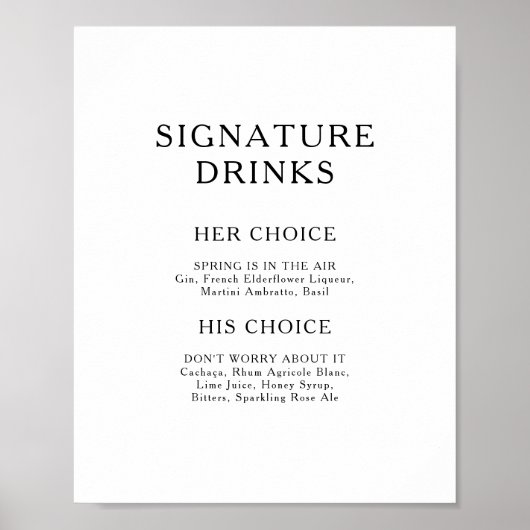Klassiek minimalistisch uithangbord voor signature poster (Voorkant)