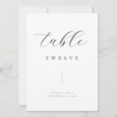 Klassiek minimalistisch zwart bruiloft tafel numme (Voorkant)
