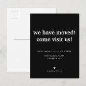 Klassiek minimalistisch zwart We hebben verplaatst Aankondigingskaart (Voorkant / Achterkant)