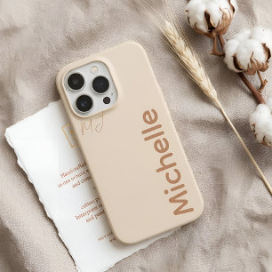 Klassiek Minimalistische Haverzand Aardse Naam op  iPhone 15 Pro Case