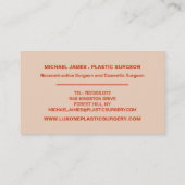 Klassiek model, plastische chirurg, plastische chi visitekaartje (Achterkant)