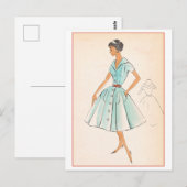 Klassiek modeontwerp voor jurk, Creators Studios Briefkaart (Voorkant / Achterkant)