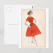 Klassiek modeontwerp voor jurk, Creators Studios Briefkaart (Voorkant / Achterkant)