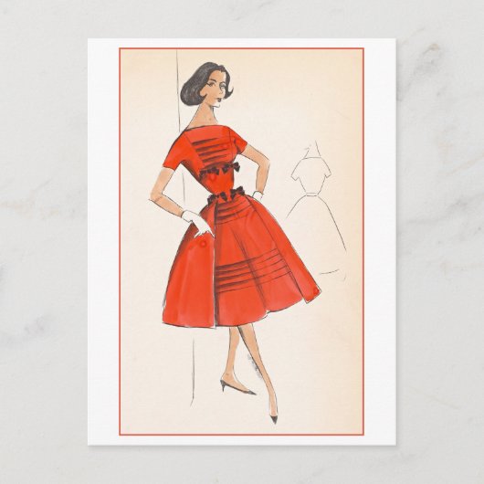 Klassiek modeontwerp voor jurk, Creators Studios Briefkaart (Voorkant)