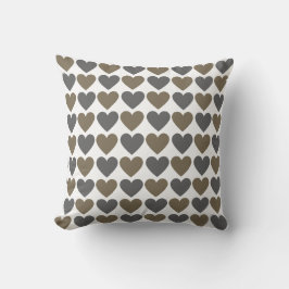 Klassiek Modern Cool Grey Heart Pattern Kussen
