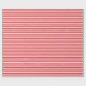 Klassiek Modern Dun Rood en Wit Gestreept Cadeaupapier (Vlak)