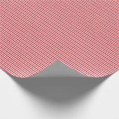 Klassiek Modern Dun Rood en Wit Gestreept Cadeaupapier (Hoek)