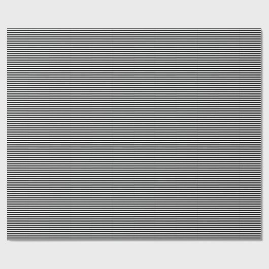 Klassiek Modern Dun Zwart-Wit Gestreept Cadeaupapier (Vlak)
