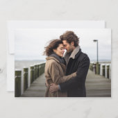 Klassiek Modern Elegant 2 foto bruiloft Kaart (Achterkant)