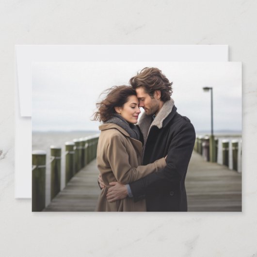 Klassiek Modern Elegant 2 foto bruiloft Kaart (Achterkant)